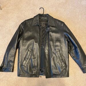 Jos A. Bank Leather Jacket with removable Quilted Liner